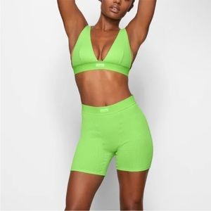 SKIMS Cotton Rib Boxer in Neon Green
